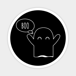 Cute Spooky Ghost saying BOO minimal design Magnet